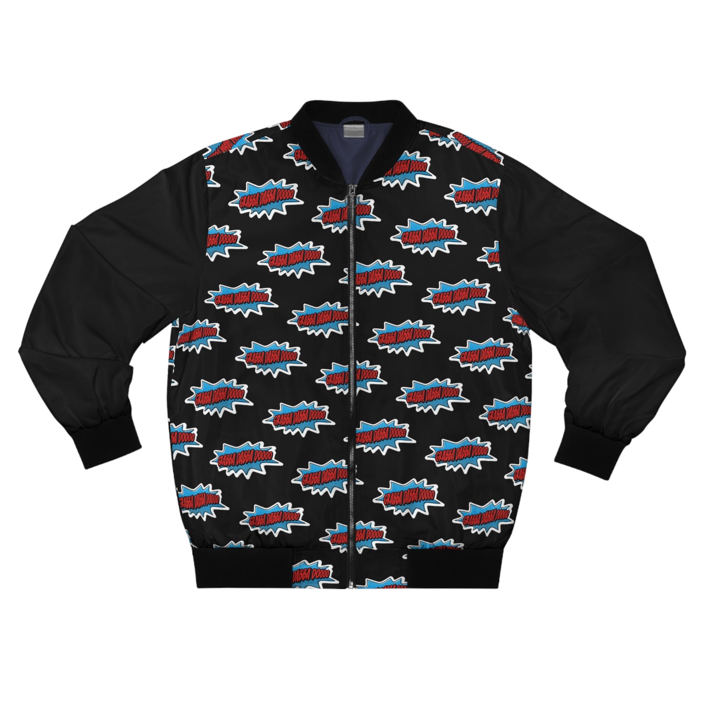 Black Men's Bomber Jacket - Plain Arms