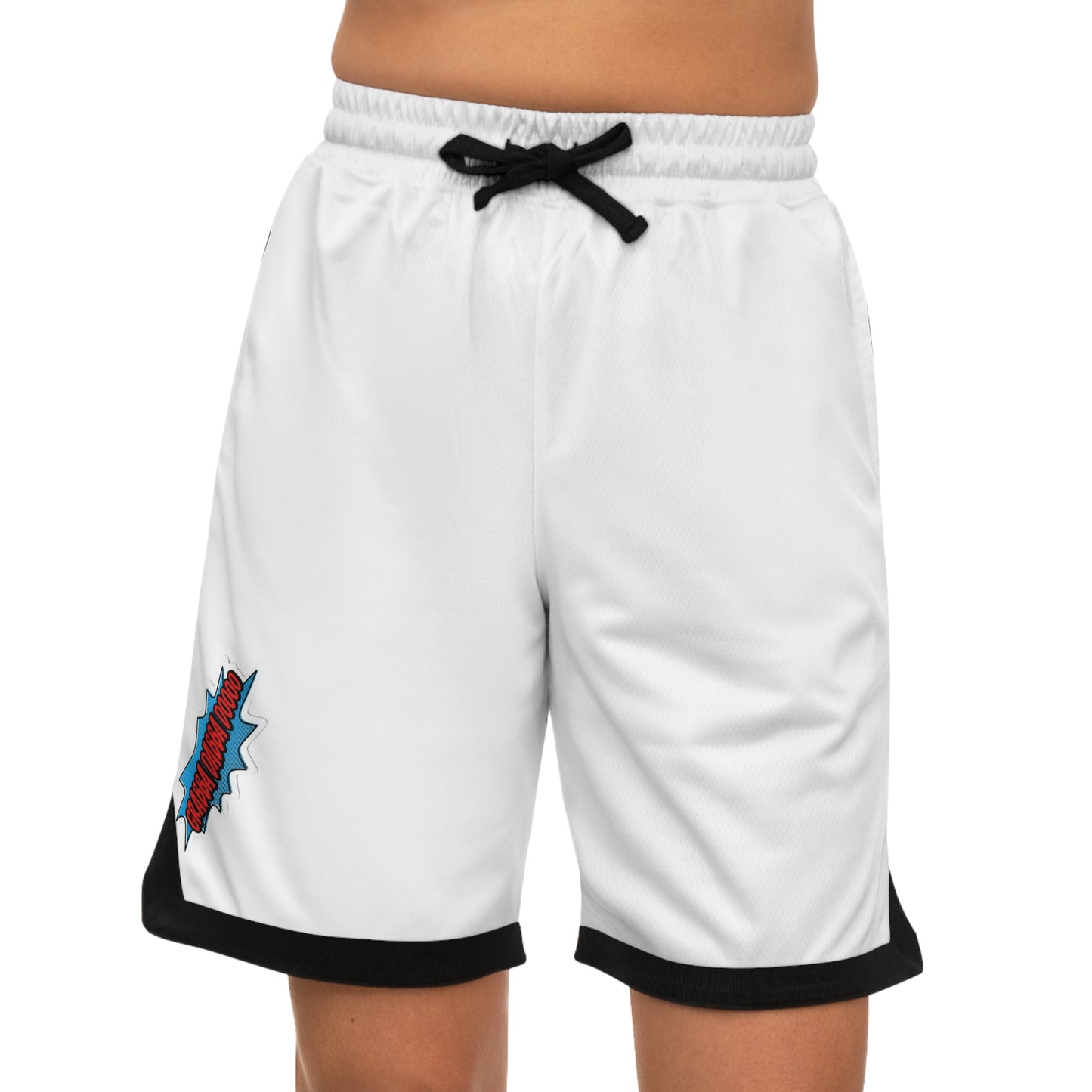 White Basketball Rib Shorts