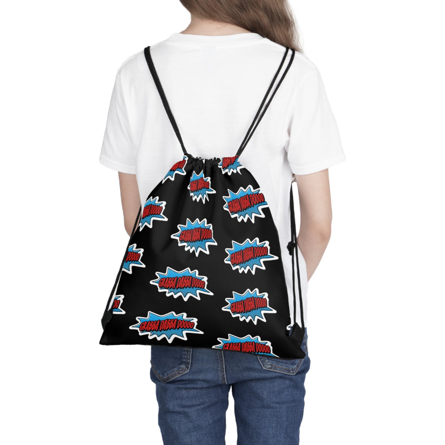 Black Outdoor Drawstring Bag