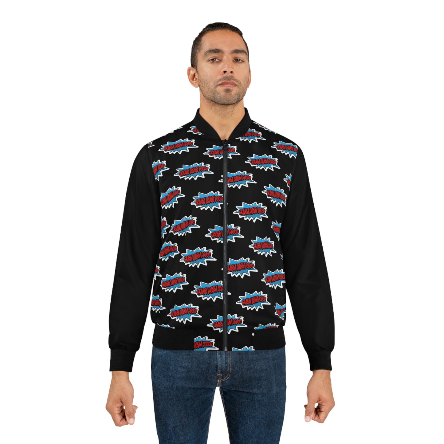Black Men's Bomber Jacket - Plain Arms