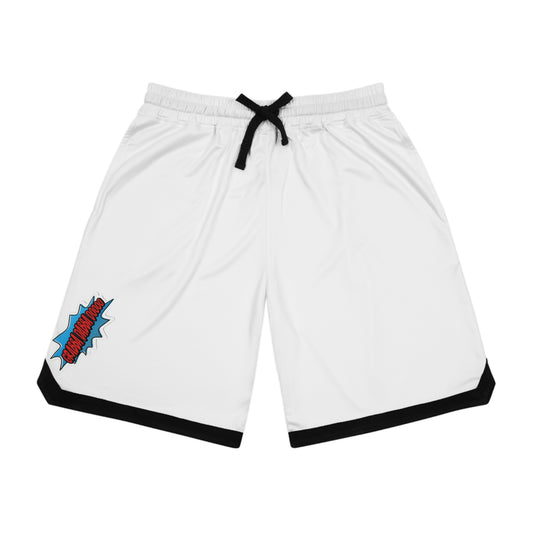 White Basketball Rib Shorts