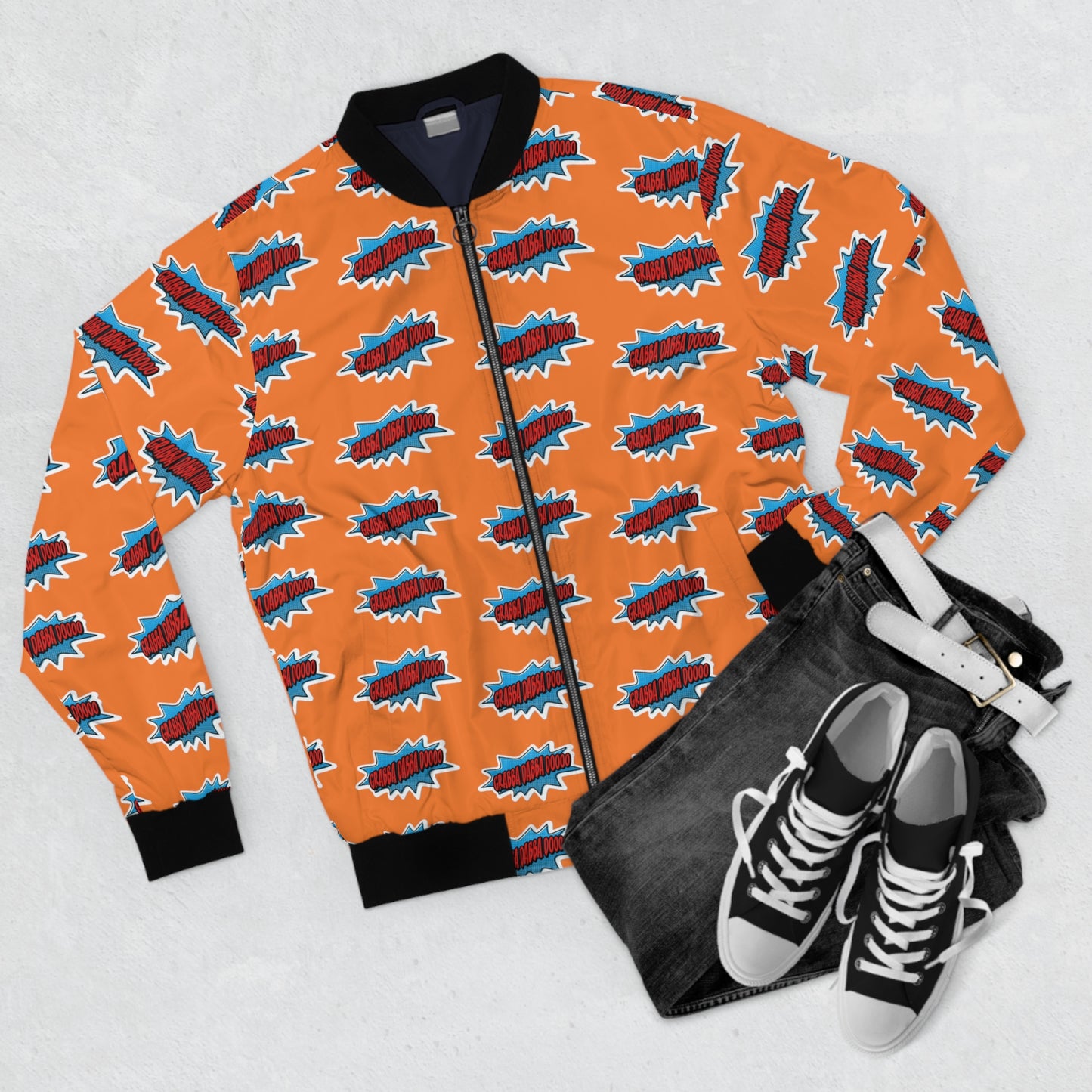 Orange Men's Bomber Jacket - All Over Print