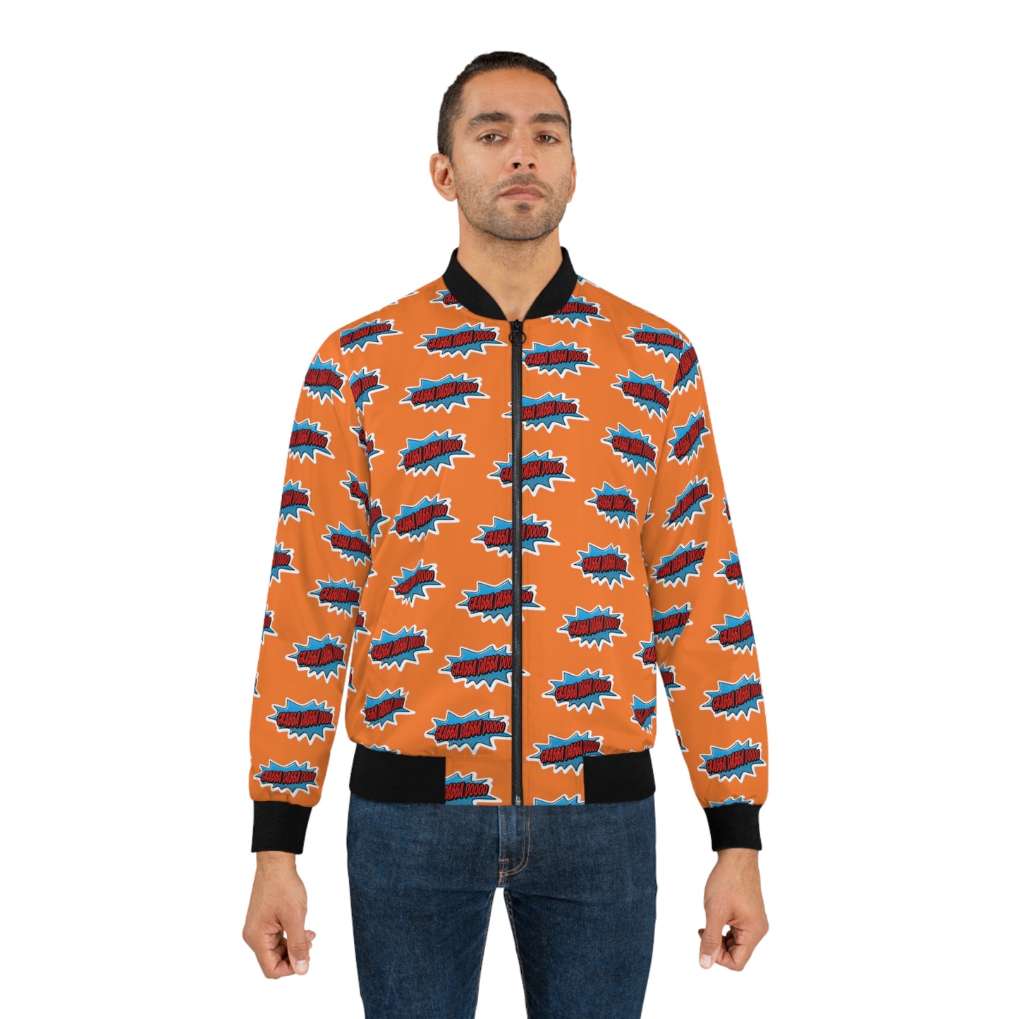 Orange Men's Bomber Jacket - All Over Print