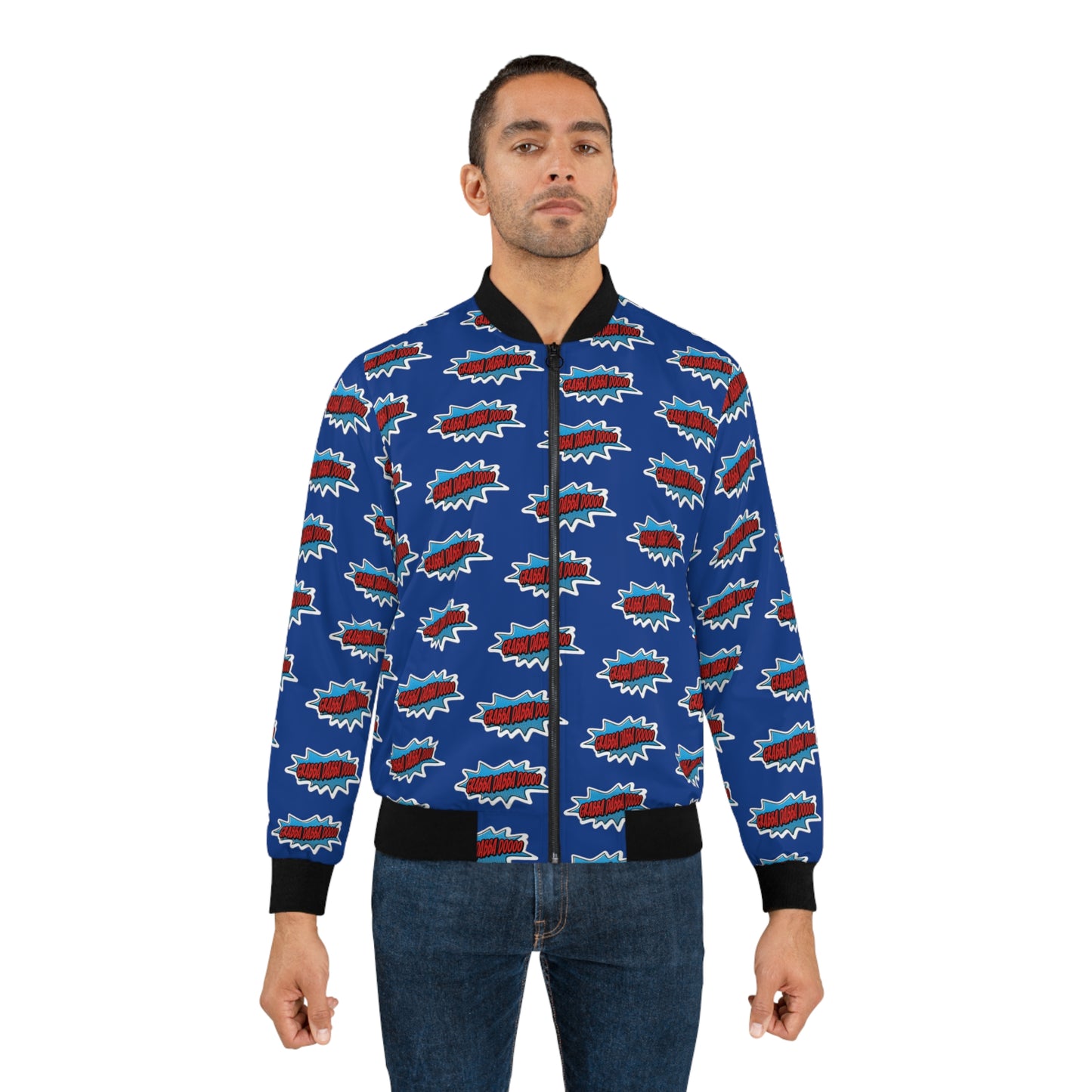 Blue Men's Bomber Jacket - All Over Print