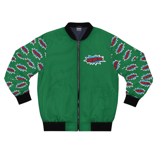 Green Men's Bomber Jacket - Printed Arms