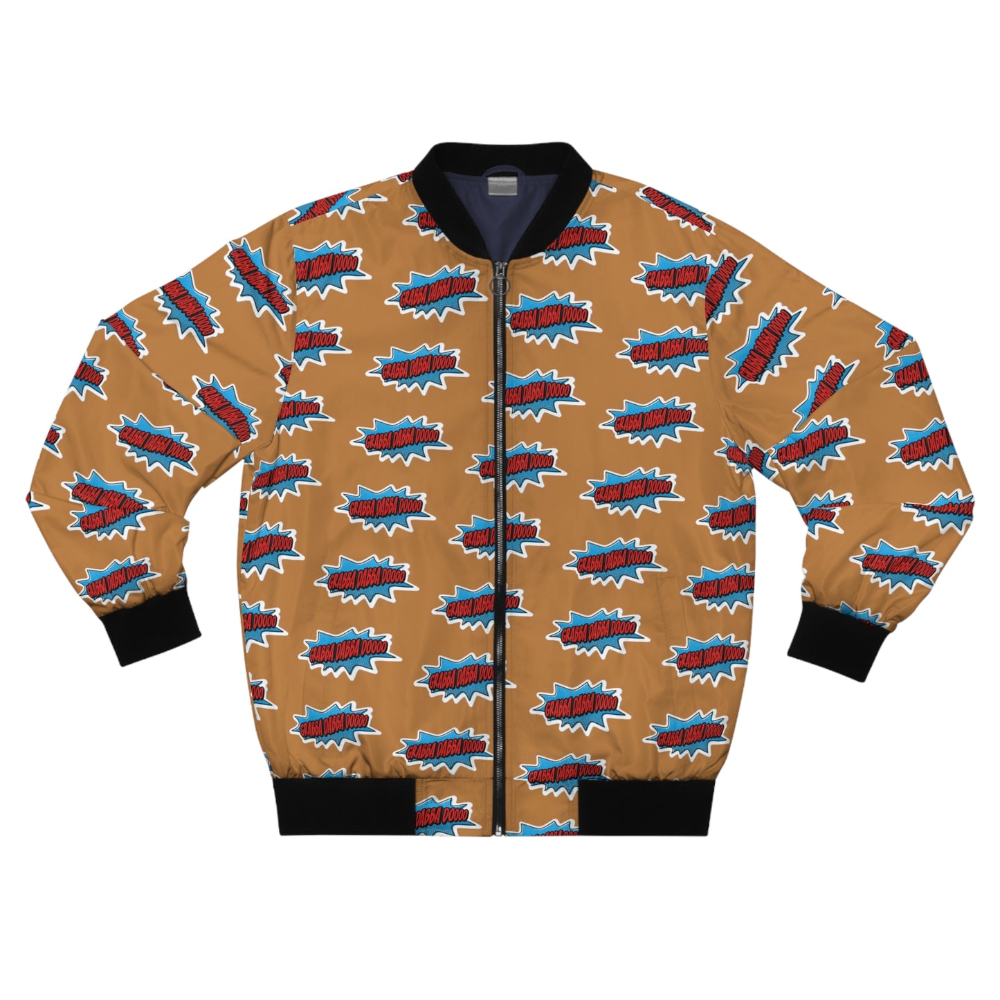 Tan Men's Bomber Jacket - All Over Print